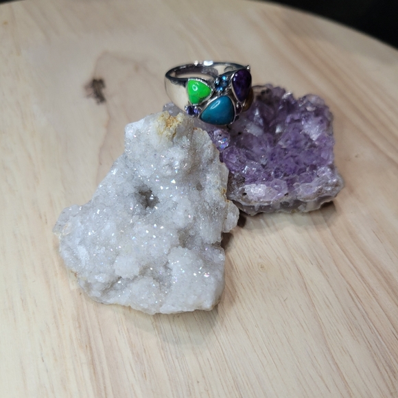 Turquoise|Jasper|Gemstone Sterling Ring - Picture 4 of 7
